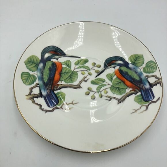 Vintage Gracie Bone China by Coastline Imports Hummingbird Teacup Saucer Set - Picture 6 of 14